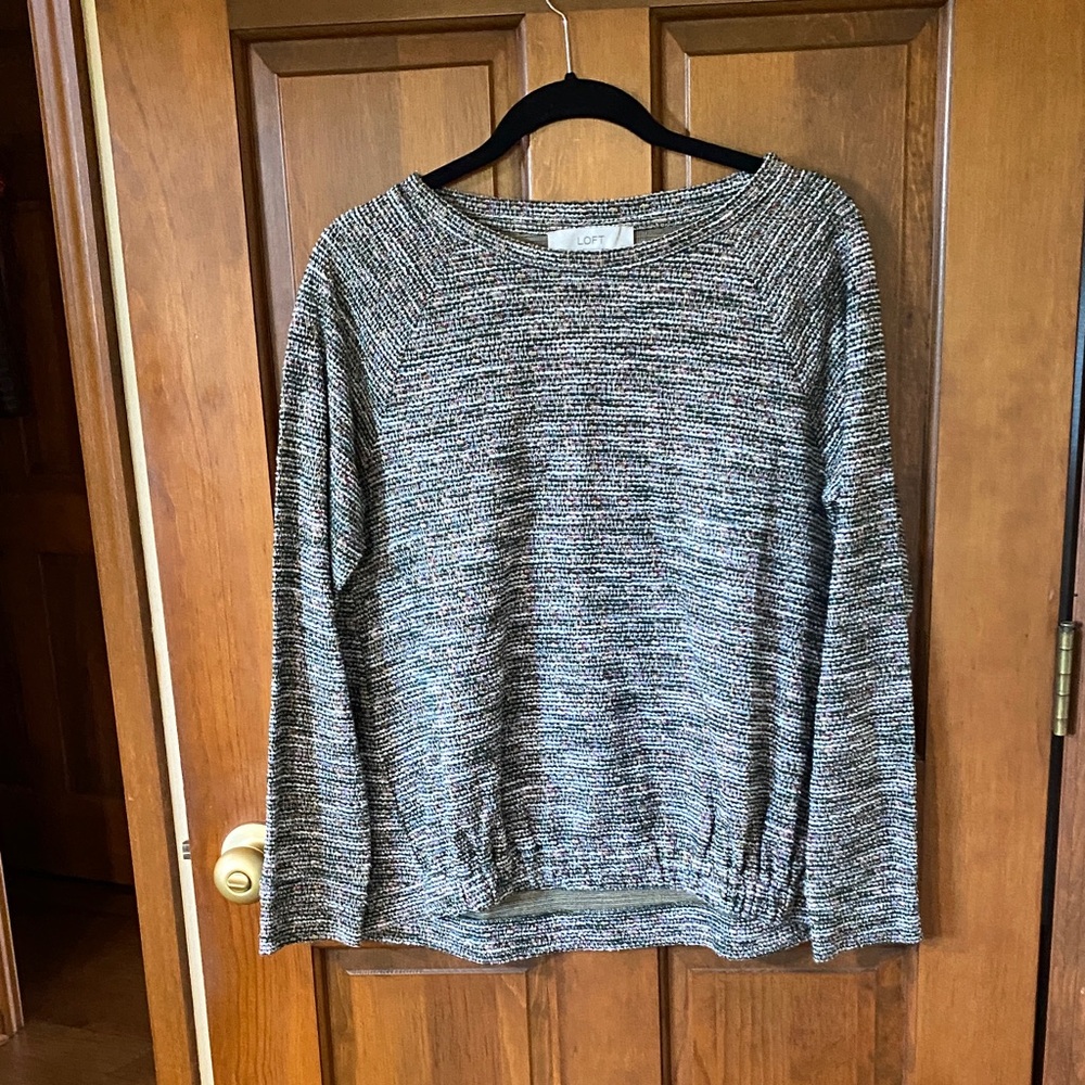 LOFT Women's Textured Knit Sweater - green